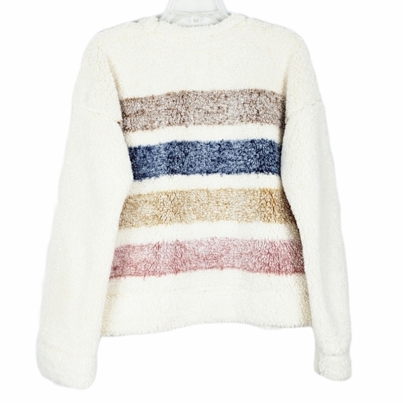 HARPER fuzzy striped pullover sweatshirt - Picture 3 of 5